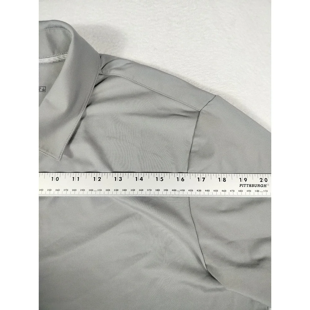 Adidas Polo Shirt Mens Large Gray PMR Logo Golf Performance Lightweight Active‎